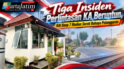 Tiga Insiden Perlintasan KA Beruntun, KAI Daop 7 Madiun Soroti Bahaya Pelanggaran
