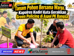 Tanam Pohon Bersama Warga, Kapolres Kediri Kota Gerakkan Green Policing di Aspol PK Bangsa