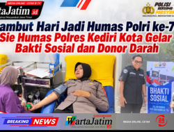 Sambut Hari Jadi Humas Polri ke-75, Sie Humas Polres Kediri Kota Gelar Bakti Sosial dan Donor Darah
